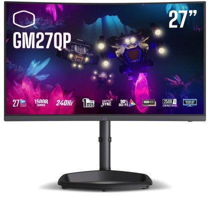 Cooler Master Monitor Gaming Curvo 27 Led Va Wqhd 16:9 1Ms 400 Cdm 240Hz, Dp/Hdmi, Multimediale