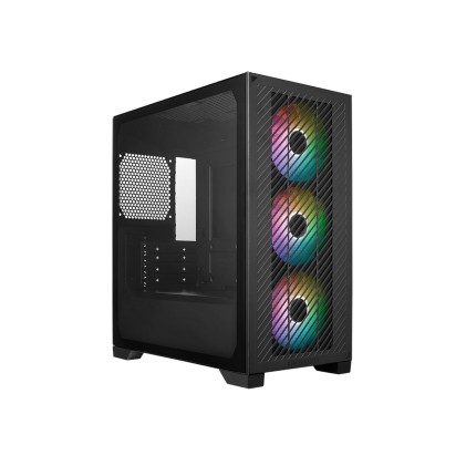 Case Minitower No Psu Elite 301 Bk Usb A+C 3,5/2,5 Rgb Glass Matx Mitx