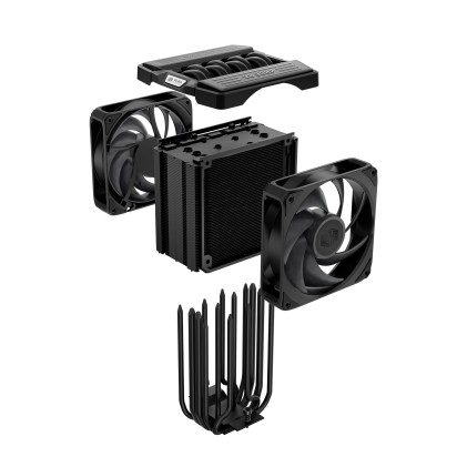 Cooler Master V8 Ace 3Dhp Black, Dissipatore Ad Aria Single Tower , 2 Ventole 120Mm No Argb, 6 Anni