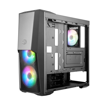 Cooler Master Case Mb500 Argb Mid Tower, Side Panel, Microatx-Mini Itx, 2Xusb 3.2, 2Xusb 2.0, 1X3.5Mm Audio Jack, 1X3.5Mm Mic Jack, 1Xargb Controller, 1Xargb 2-To-3 Splitter, 2X120Mm Argb Fan Front, 1X120Mm Argb Fan Rear, Nero