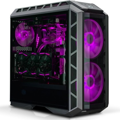 Cooler Master Mastercase H500P Rgb Mid Tower, Atx, Tempered Glass Side Panel, Front 2X200 Rgb Fan, Rear 1X140 Fan, 2Xusb3.0, 2Xusb2.0, Gun Metal Black