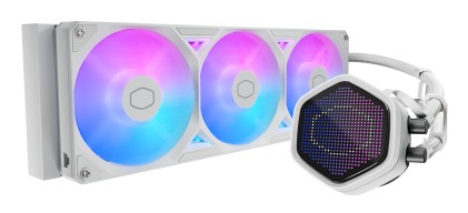 Cooler Master Dissipatore A Liquido Atmos Ii, 2X120Mm Argb, Kit Schermo Pixel Incl, Bianco