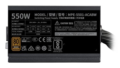 Alimentatore 550W Bronze 80+ No Mod No Modulare 120Mm V3 230V Mwe Atx