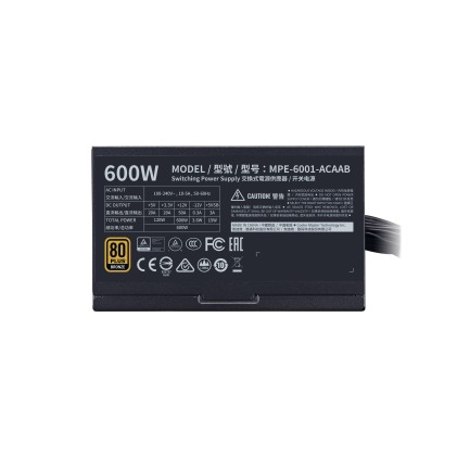 Cooler Master Alimentatore Mwe 600W V2 80Plus White Atx 120 Mm Fan