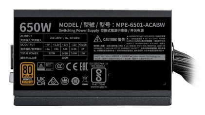 Cooler Master MWE Bronze 650 V3 230V alimentatore per computer 650 W 24-pin ATX ATX Nero