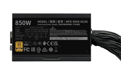 Cooler Master MWE GOLD 850 V3 alimentatore per computer 850 W 24-pin ATX ATX Nero