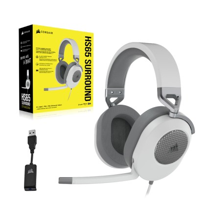Corsair HS65 SURROUND Auricolare Cablato Portatile Gaming Bianco