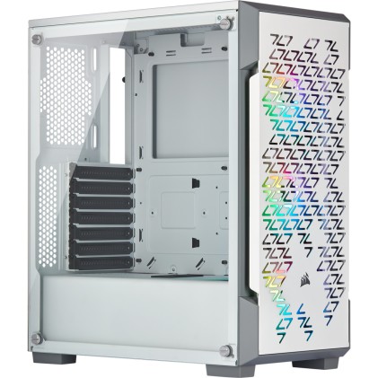 CORSAIR iCUE 220T RGB Airflow Tempered Glass Mid-Tower Smart Case White