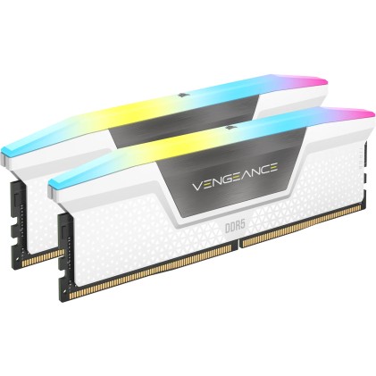 VENGEANCE&reg; RGB 32GB (2x16GB) DDR5 DRAM 6000MT/s CL30 Memory Kit &mdash; White