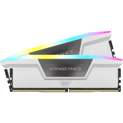 VENGEANCE&reg; RGB 32GB (2x16GB) DDR5 DRAM 6000MT/s CL30 Memory Kit &mdash; White