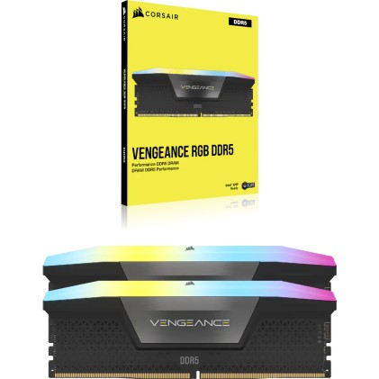 Corsair Ram Vengeance Rgb Ddr5 64Gb 2 X 32Gb Ddr5 6400 Cl32-40-40-84 1.40V Intel Xmp - Black