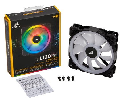 CORSAIR Fan LL120 RGB 120mm Dual Light Loop RGB LED PWM Fan Single pack