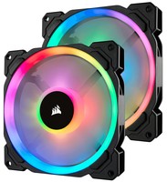 CORSAIR Fan LL140 RGB 140mm Dual Light Loop RGB LED PWM Fan 2 pack with Lighting Node Pro