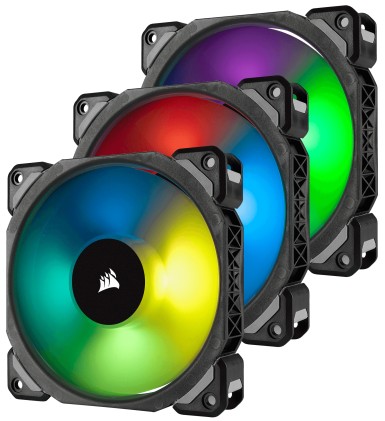 CORSAIR ML120 Pro RGB 120mm Premium Magnetic Levitation RGB LED PWM Fan 3-Pack