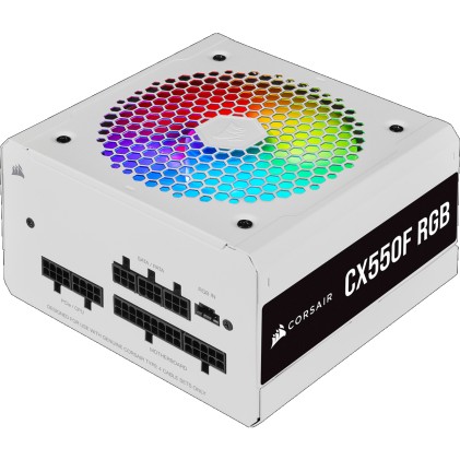 CORSAIR CX550F RGB Power Supply 550 Watt 80 PLUS Bronze Fully Modular White