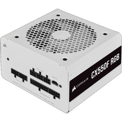 CORSAIR CX550F RGB Power Supply 550 Watt 80 PLUS Bronze Fully Modular White