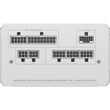 Corsair Alimentatore Rm750E White, 750 Watt, Cybenetics Gold Certified, Fully Modular Power Supply