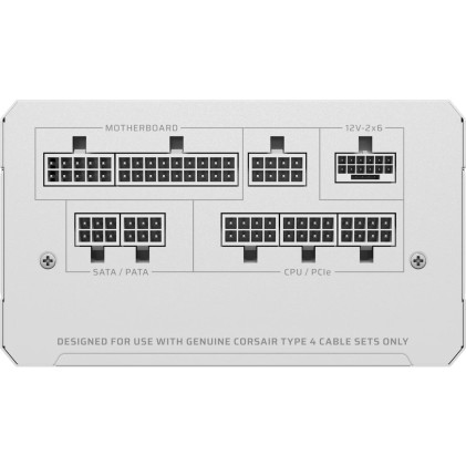 Corsair Alimentatore Rm1000E White, 1000 Watt, Cybenetics Gold Certified, Fully Modular Power Supply