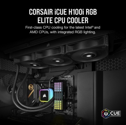 Corsair Dissipatore Icue H100I Elite Rgb Liquid Cpu Cooler