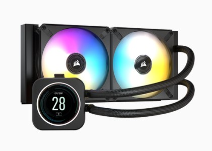 Corsair Wasserk&uuml;hler ICue H100i Elite LCD Processore Raffreddatore di liquidi tutto in uno Nero 1 pz