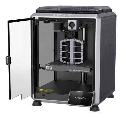 Stampante 3D Creality K1C a camera chiusa - Dimensioni 22x22x25 cm - Corpo in lega di alluminio e vetro - Interfaccia utente intelligente - Velocit&agrave; fino a 600 mm/s