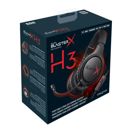 Creative Labs SOUND BLASTERX H3 Cuffia Padiglione auricolare Nero