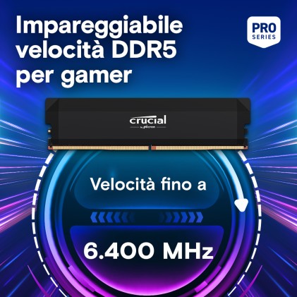 Crucial Pro DDR5-6000 64GB Kit (2x 32GB) OC Gaming Black