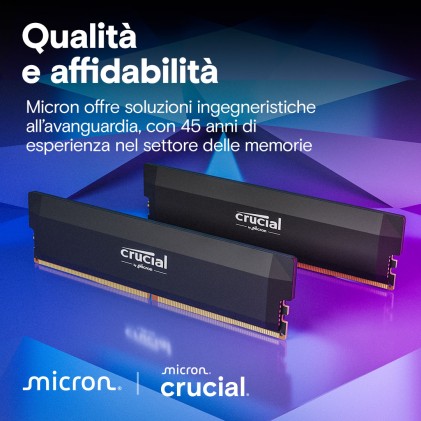 Crucial Pro DDR5-6000 64GB Kit (2x 32GB) OC Gaming Black