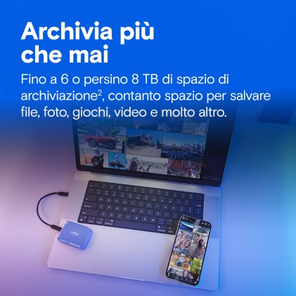 Crucial X10 2 TB USB tipo-C USB 3.2 Gen 2x2 Blu