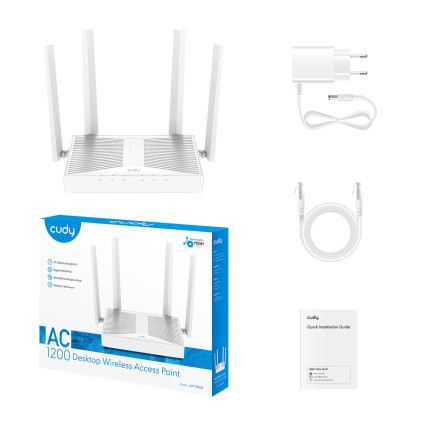 Cudy AP1300D punto accesso WLAN 867 Mbit/s Bianco Supporto Power over Ethernet (PoE)