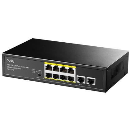 Cudy FS1010PG switch di rete Fast Ethernet (10/100) Supporto Power over Ethernet (PoE) Nero