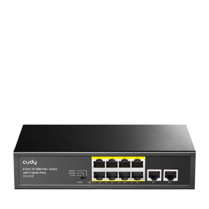 Cudy FS1010P switch di rete Fast Ethernet (10/100) Supporto Power over Ethernet (PoE) Nero