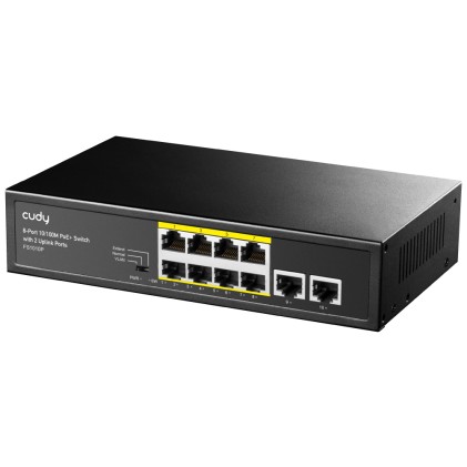 Cudy FS1010P switch di rete Fast Ethernet (10/100) Supporto Power over Ethernet (PoE) Nero