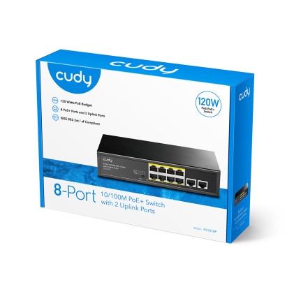 Cudy FS1010P switch di rete Fast Ethernet (10/100) Supporto Power over Ethernet (PoE) Nero
