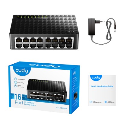 Cudy FS1016D switch di rete Fast Ethernet (10/100) Nero