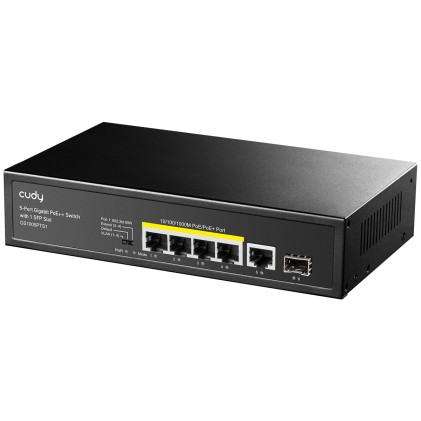 Cudy GS1005PTS1 switch di rete Gigabit Ethernet (10/100/1000) Supporto Power over Ethernet (PoE) Nero