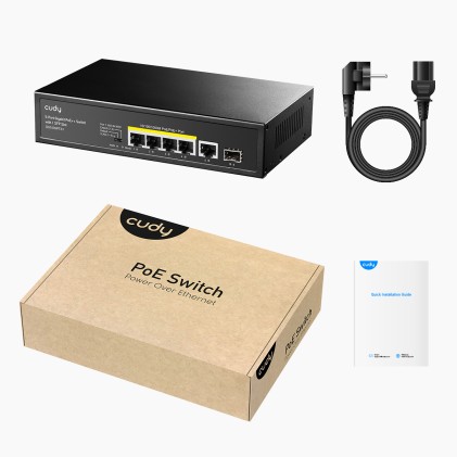 Cudy GS1005PTS1 switch di rete Gigabit Ethernet (10/100/1000) Supporto Power over Ethernet (PoE) Nero