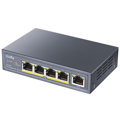 Cudy GS1005P switch di rete Gigabit Ethernet (10/100/1000) Supporto Power over Ethernet (PoE) Grigio