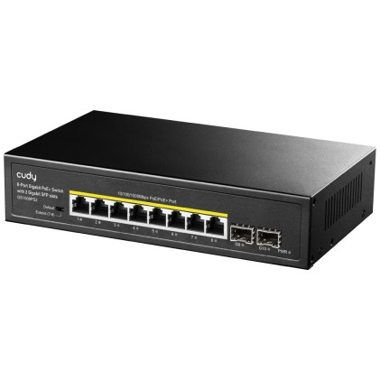 Cudy GS1008PS2 switch di rete Non gestito Gigabit Ethernet (10/100/1000) Supporto Power over Ethernet (PoE) Nero