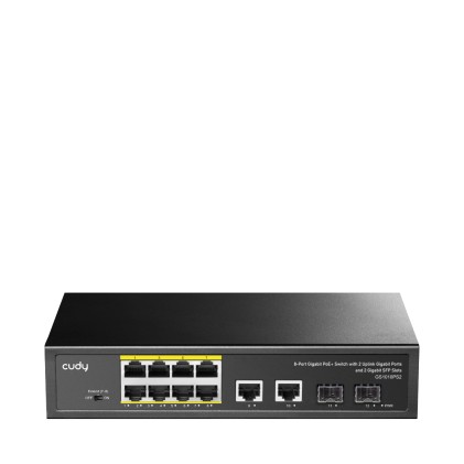 Cudy GS1010PS2 switch di rete Non gestito Gigabit Ethernet (10/100/1000) Supporto Power over Ethernet (PoE) Nero