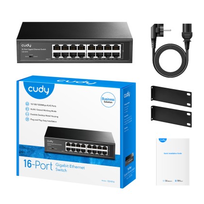 Cudy GS1016 switch di rete Gigabit Ethernet (10/100/1000) Nero
