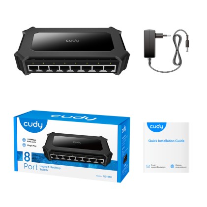 Cudy GS108D switch di rete Gigabit Ethernet (10/100/1000) Nero