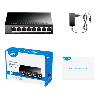 Cudy GS108 switch di rete Gigabit Ethernet (10/100/1000) Nero