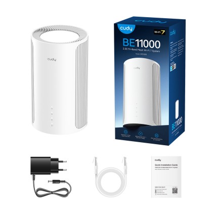 Cudy M11000 Tri-band (2,4 GHz/5 GHz/6 GHz) Wi-Fi 7 (802.11be) Bianco 4 Interno