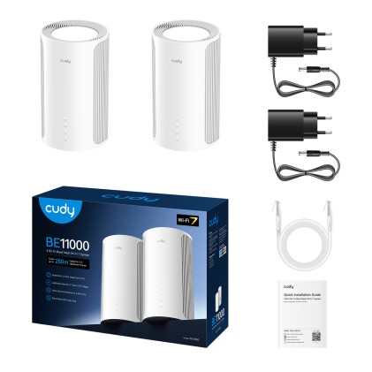 Cudy M11000 Tri-band (2,4 GHz/5 GHz/6 GHz) Wi-Fi 7 (802.11be) Bianco 4 Interno