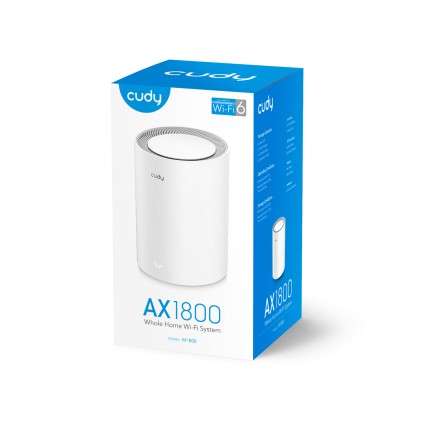 Cudy M1800 1-Pack Dual-band (2.4 GHz/5 GHz) Wi-Fi 6 (802.11ax) Bianco Interno
