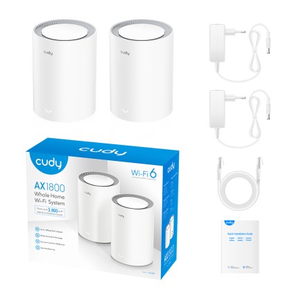 Cudy AX1800 Dual-band (2.4 GHz/5 GHz) Wi-Fi 6 (802.11ax) Bianco 1 Interno