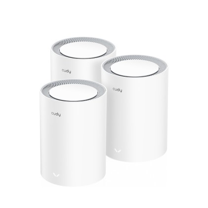 Cudy M3000 3-PACK sistema Wi-Fi Mesh Dual-band (2.4 GHz/5 GHz) Wi-Fi 6 (802.11ax) Grigio, Bianco 1 Interno