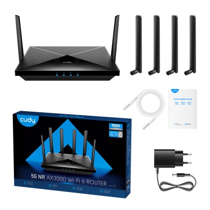 Cudy P5 router wireless Gigabit Ethernet Dual-band (2.4 GHz/5 GHz) 5G Nero