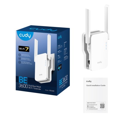 Cudy RE3600 sistema Wi-Fi Mesh Dual-band (2.4 GHz/5 GHz) Wi-Fi 7 (802.11be) Bianco 1 Esterno